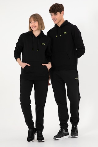 U.S. Polo Assn. Erkek Kapüşonlu Siyah Basic Şardonlu Sweatshirt 50295176-VR046