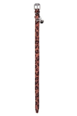 Bakır Leopar Desenli Deri Kedi Köpek Boyun Tasması 30 Cm-18516