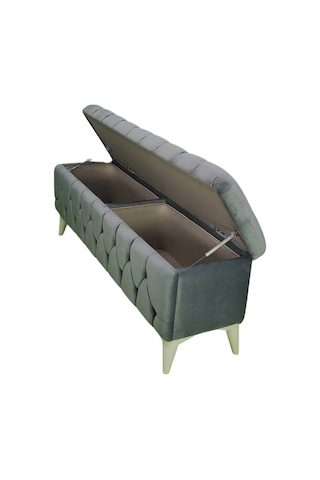 Vavonni Sandıklı Puf Bench Puf 140 CM Krem A+ Kalite