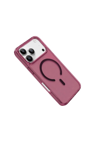 Newface Apple Apple iPhone Uyumlu 18 Pro Pc Real Magsafe Kapak - Bordo Evimdeyokyok