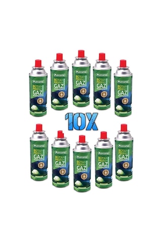 10 Adet Orgaz Orcamp 227 Gr Valfli Kartuş Gaz Kartuş Tüp Çok Renkli