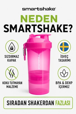 Smartshake Original2go Serisi 600 Ml Neon Pembe Protein Shaker