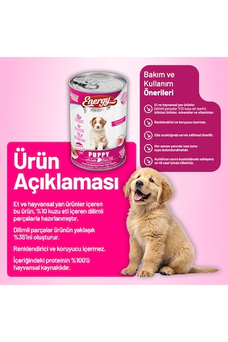 Energy Kuzu Etli Yavru Yaş Köpek Maması 400 G - 24 Adet