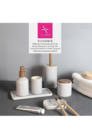 Primanova Elegance 6 Lı Banyo Seti D-s21273 Beyaz