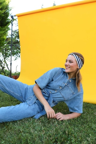 Kadın Yarasa Kol Jean Tulum Mavi 001