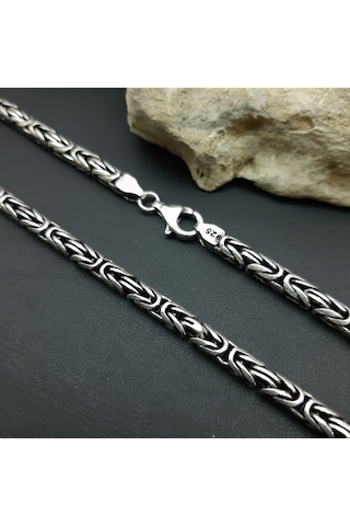 925 Ayar Gümüş Yuvarlak Kral Kolye 4 Mm Gümüş