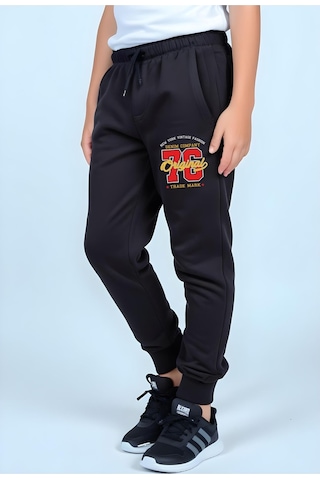 Panios Kids Original 76 Baskılı Erkek Çocuk Jogger Eşofman Altı Siyah