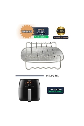 Philips Uyumlu Xxl Hd 9870/20 - Hd9650/90 Airfryer Aksesuar Izgara T