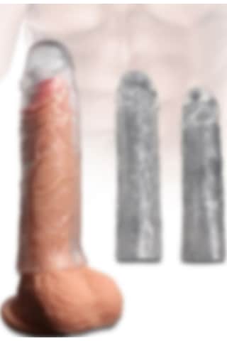Odins Shop Ucu Dolgulu Uzatmalı 3'lü Şeffaf Penis Kılıfı Seti