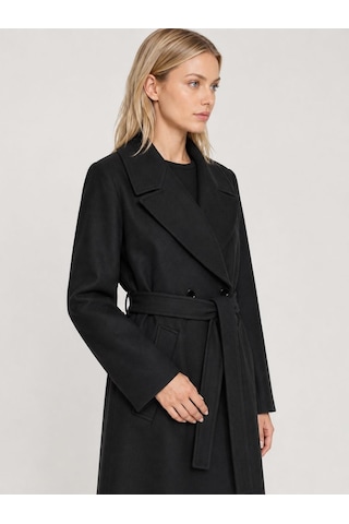 Loft Kadın Siyah Kruvaze Oversize Kaban Lf2044244 Q1.v1