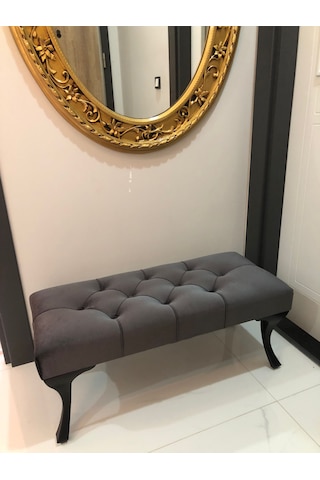 Antrasit Dekoratif Ayak Ucu Kapı Önü Mutfak Balkon Bench Puf Düğm