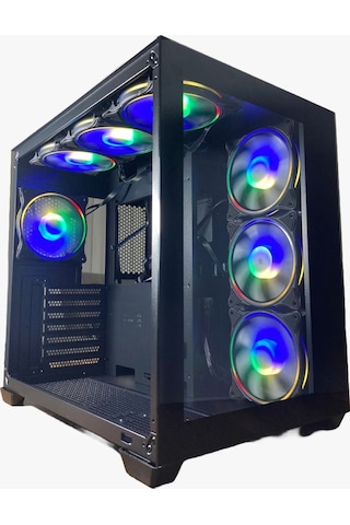 GAMEFORCE Lıquıd 7x120 Mm Fanlı Rgb Kumandalı Kontrolcülü Oyuncu Bilgisayar Kasası Liquid Beyaz