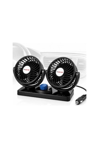 12v Oto Fan Çakmaklık Girişli Ayarlanabilir Başlıklı Araç Vantilatörü