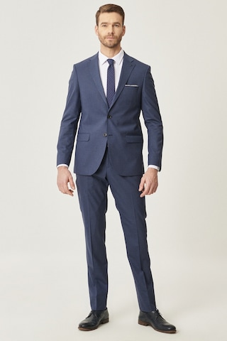 AC&Co / Altınyıldız Classics Altinyildiz Classics Erkek Lacivert Slim Fit Dar Kesim Desenli Yünlü Takım Elbise 4A3021100027LAC526N Lacivert