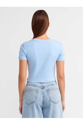 Dilvin Crop T-shirt 101a30124 Mavi
