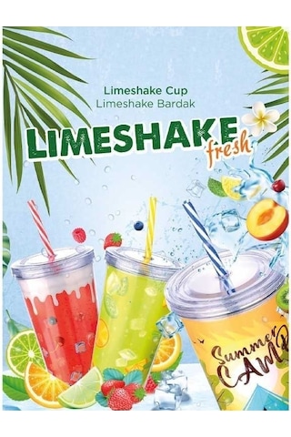 Cool Lime Bardağı - Limeshake Bardak 600 Ml Renkli