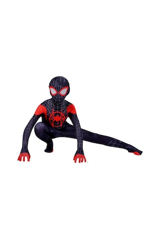 3-12 Yaş Çocuklar Örümcek Adam: Miles Morales Cosplay Kostüm Tulum