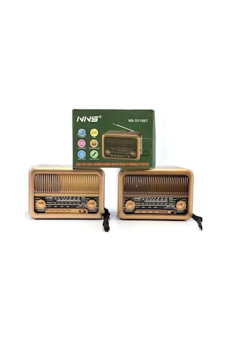 Nns Ns-3315bt Taşınabilir Nostaljik Radyo Bluetooth Hoparlör Mp3 Çalar
