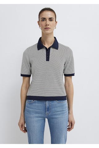 Mavi - Çizgili Lacivert Polo Tişört 1614310-86625