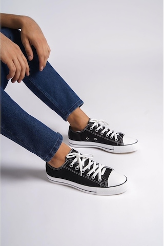 Mubiano Mbcvs200s Düz Taban Bağcıklı Erkek Siyah Bez Spor Ayakkabı & Sneaker Siyah