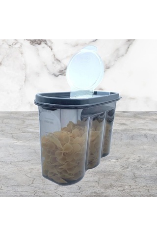 2 Kapaklı Ölçekli Erzak Saklama Kabı - 1,2 Litre - Sa930 Bx40 Çok Renkli
