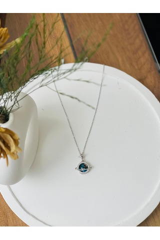 Galaxy Satürn Model Çelik Kolye Gümüş