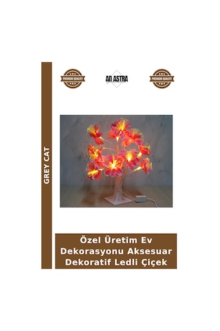 Özel Üretim Ev Dekorasyonu Aksesuar Dekoratif Ledli Çiçek Çok Renkli