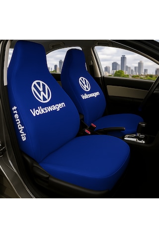 Volkswagen Uyumlu Ön Arka Koltuk Kılıfı Penye Servis Tipi Oto Koltuk Koruma Seti Mavi