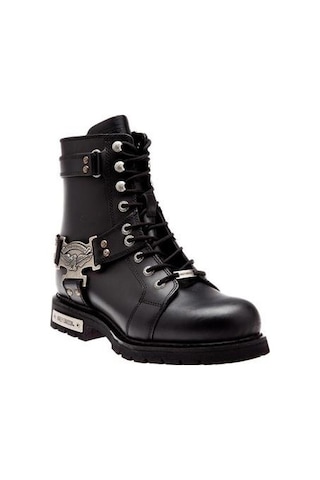 Harley Davidson Charles Black Deri Erkek Bot Siyah