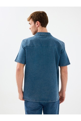 Oversize Erkek Gömlek K.kol Denim