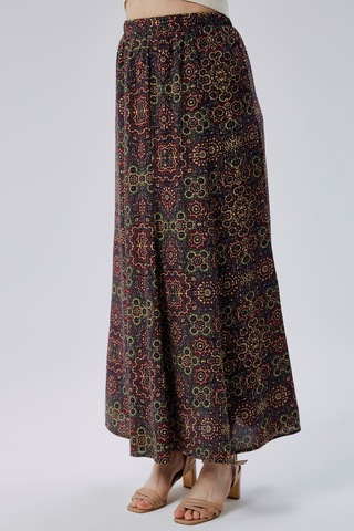 Nurören Viskon Kumaş 8 Parça Uzun Kadın Etek- Mor Mor