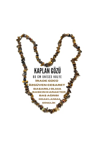 Sertifikalı Kaplan Gözü 80 Cm Natural Kesim Doğal Taş Kolye Lacivert