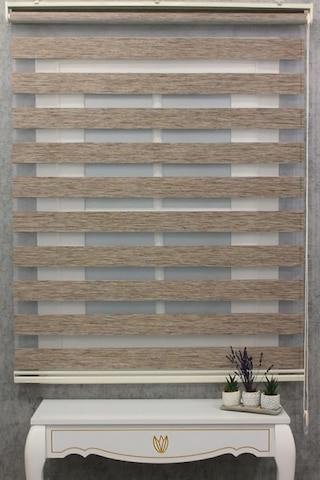 Ithal Bambu Kalın Kahverengi Zebra Stor Perde Eteüi Düz 1.kalite Alüminyum Kasa Metalayak Kahverengi