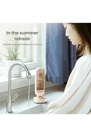 Çalışma Için Yeni Stand Usb Fan Pil Şarj Edilebilir Kule Masa Fanı 1 6875 Pembe