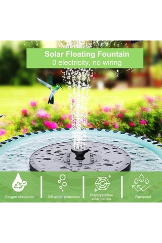 Dofolink Güneş Enerjili Sapa 18cm - 50cm Maksimum Yükseklik, 210l/h Debi, Çok Kristal Güneş Paneli, Bahçe Havuzları İçin Süzgünsüz Abs Malzeme