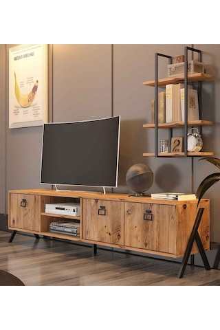 Avmpark Yanke Tv 180 Atlantik Çam Metal Raflı
