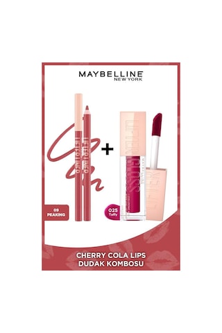 Maybelline New York Cherry Cola Lips 09 Peaking + Lifter Gloss 025 Taffy