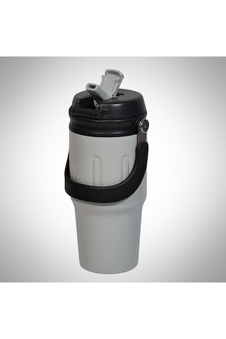 Paslanmaz Çelik Termos 650 Ml -sızdırmaz Kapak,geniş Ağızlı Gri
