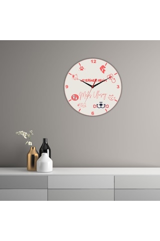 Kişiye Özel Veteriner Hekim Metal Duvar Saati - Klinlere Özel Hediye 29 Cm beyaz
