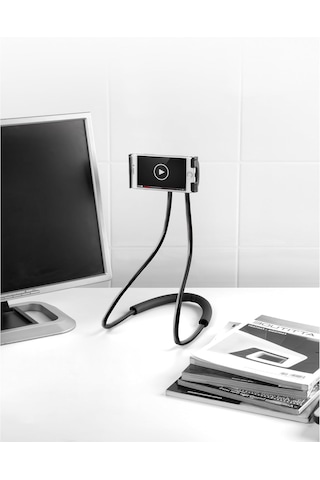 Hpytech Boyuna Da Asılabilen Esnek Telefon Tutucu Çok Fonksiyonlu Telefon Standı Siyah