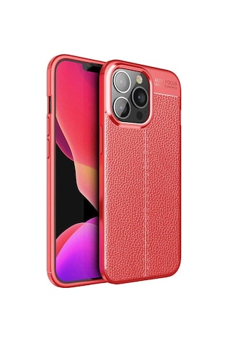 Apple Uyumlu iPhone 13 Pro Max Kılıf Zore Niss Silikon Kapak Kırmızı