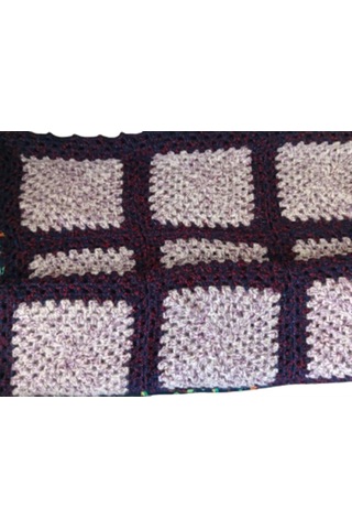 El Örgüsü Renkli Patchwork Büyük Boy Battaniye 135x195 Çok Renkli