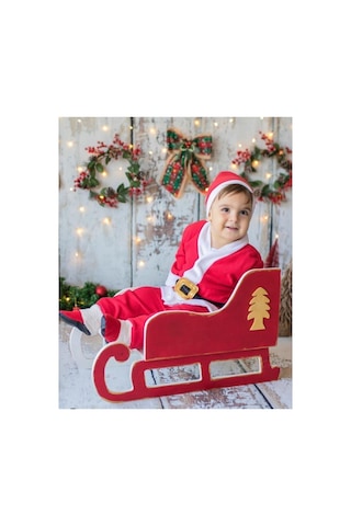Pembecin Chiristmas Yılbaşı Noel Baba Erkek Çocuk Kostüm Takım Kırmızı