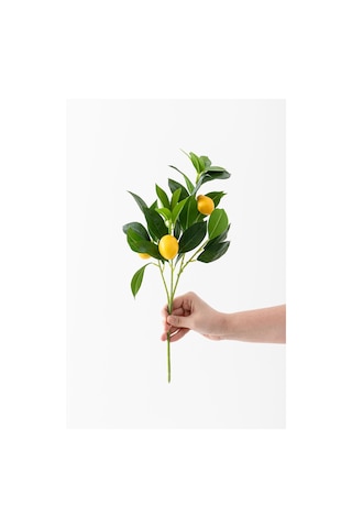 Yapay Limon Dalı Lux 3 Dal 27 Yaprak 50 Cm Sarı
