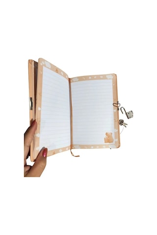 Capybara Hatıra Defteri Günlük Kilitli Defter 80 Yaprak - Sweet Kapibara Kahverengi