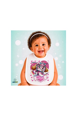 Paw Patrol Keten Bebek Mama Önlüğü Yumuşak - Emici - Yıkanabilir - Özel Tasarım P147 Çok Renkli