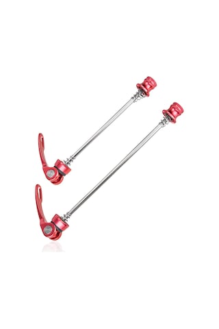 Lemestar Jyk2 Aluminyum Çelik Bisiklet Hızlı Çıkarma Mil, Dağ Yolu Bisikleti On Arka Tekerlek İçin 100-135mm, Kırmızı Çok Renkli