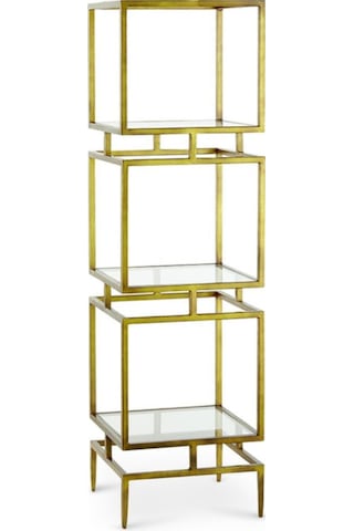 Olope Gold Metal 3 Raflı Kitaplık Çiçeklik Gümüşlük Duvar Rafı