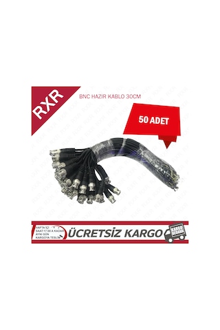 50 Adet Bnc Hazır Kablo 30Cm 50 Adet Bnc Hazır Kablo 30Cm