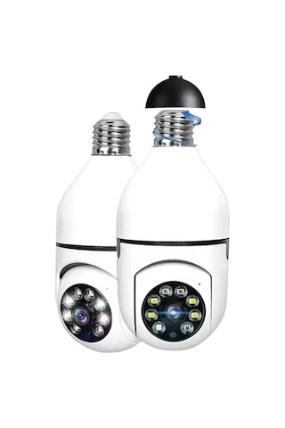 Ev - 595 - Kamerası Wifi Kamerası Gece Görüşlü Akıllı - Shopılke - Ampül Kamera
